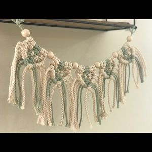 Handmade macramé mini banner